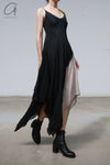 Marc Le Bihan Bias-cut halter dress France MLB-2109-BLACK/ROSE